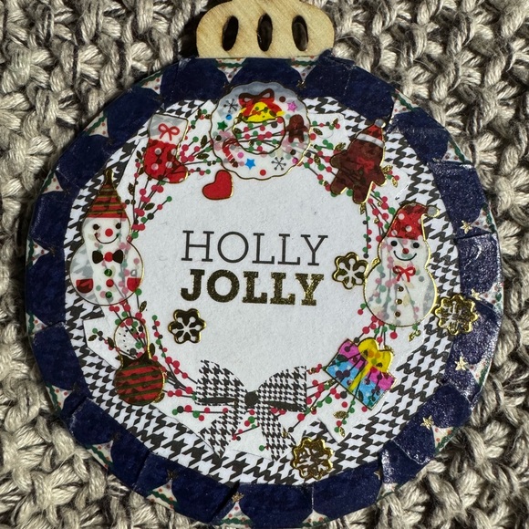 A set of 4 new unique handmade 3x3” wooden Christmas tree hanging ornaments $40 - Picture 8 of 13